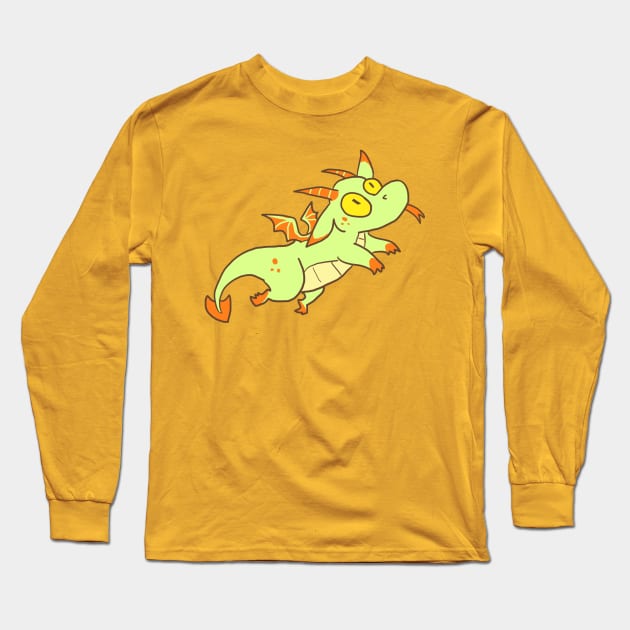 Cute Baby Green Dragon Long Sleeve T-Shirt by sky665